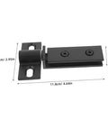 Heavy Duty Stainless Steel Shower Door Hinge With Dual Hole Pivot, Black Metal Bathroom Hardware For Frameless Glass Enclosure, showing dimensions.