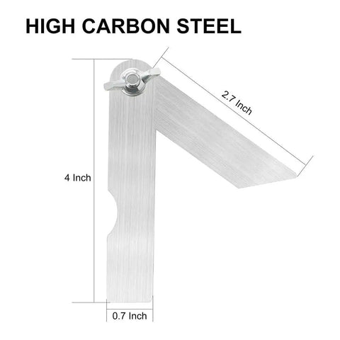 Kickass Compact Sliding T Bevel Gauge Protractor 4 Inch Mini Angle Finder in high carbon steel with measurements displayed.