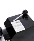 Heavy Duty 12V DC Hydraulic Power Unit With Double Acting Motor And 3 Quart Steel Reservoir top view showing reservoir cap and label.