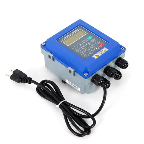 Liquid Flow Meter Workhorse With Tuf-2000b And TM-1 Sensor, DN20-DN700mm Range, IP67 Waterproof, front view with cables