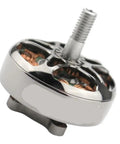 Close-up of a silver brushless motor from the Beefy FPV Drone Brushless Motors Pack 6S 1300KV 5S 1500KV 4S 1700KV For Quadcopters Four Pack Easy Install Durable Casing High Torque Ready Drop In Replacement.