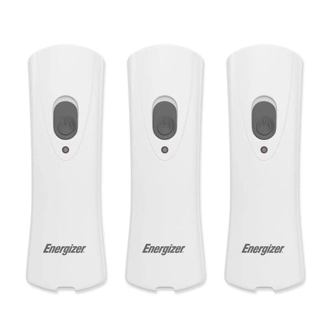 Auto On LED Rechargeable Flashlights 3 Pack For Home Power Outages shown with three flashlights in a vertical row