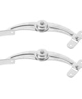 Cabinet Door Stop Hinge, Metal Right-Handed Nickel-Plated Tx90-2, 2-Piece Set shown on white background