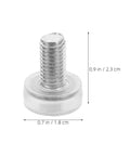 Single unit of 40 Pcs Adjustable M8 Threaded Furniture Feet with PVC and metal bumpers, non-slip floor protector shown with measurements.