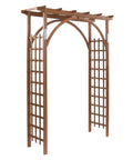 85 Inch Wooden Garden Arbor Arch For Outdoor Weddings And Ceremonies, Solid Wood Trellis For Climbing Plants, Pergola Style Garden Decor For Backyard, Lawn And Patio Brown.