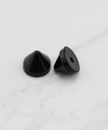 Hella Secure 6mm Black Replacement Studs And Screws For Dope Diy Shoe Decor Craft Leather Projects, two black cone studs.