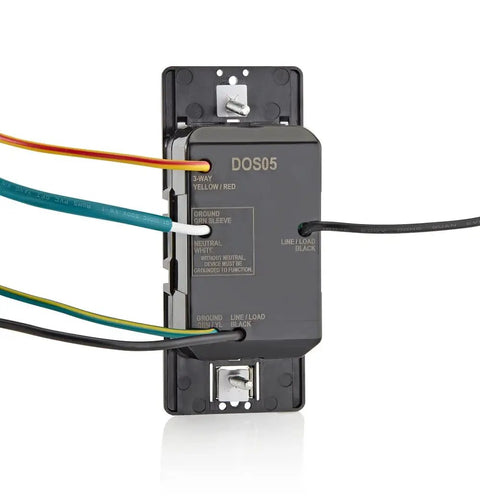 Back view of Motion Sensor Light Switch Auto On Off No Neutral Wire Needed 5A Easy Install Shallow Wallbox Single Pole Or 3 Way Wiring DOS05