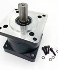 3:1 planetary gearbox for NEMA 34 motor, 1/2 in input shaft, aluminum housing with mounting plate and screws