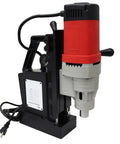 Heavy Duty Magnetic Drill Press 1400W With Tapping 7/8 Inch Drill Chuck and 1/2 Inch Tap in compact design.
