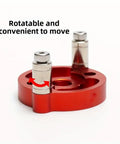 Boss Grade Self Centering Doweling Jig Kit With Knockout Wood Drill Guide showing a rotatable aluminum base for precise alignment.