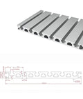 Tough As Nails 20240 T Slot Aluminum Framing Profile For Custom Cnc Router And Diy 3D Printer Builds Heavy Duty 6063 T5 Alloy side view and dimensions.