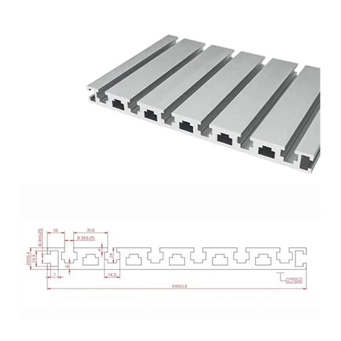 Tough As Nails 20240 T Slot Aluminum Framing Profile For Custom Cnc Router And Diy 3D Printer Builds Heavy Duty 6063 T5 Alloy side view and dimensions.