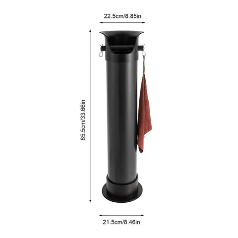Espresso Knock Box for Home and Pro Cafes, Floor Standing Coffee Grounds Dump Bin with Anti Splash Deep Bowl, 34 Inch Tall