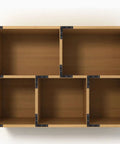 Black 30 Piece Pack Tempered Steel L Shaped Corner Brackets With Pre Drilled Screw Holes on wooden shelving