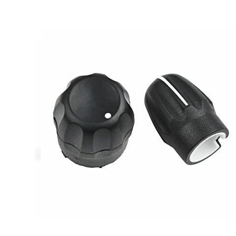 10 Pack Two Way Radio Volume Knob And Channel Selector Cap Kit for CP200 series radios, black knobs showing design detail.