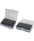 High Precision Spring Collet Set For Milling Tapping And Carving With Durable Steel Construction To Hold Tools Securely In ER16 sizes in storage cases.