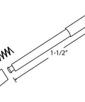 Rock Solid 25 Pack Of Black Window Screen Plunger Latches Featuring Heavy Duty Aluminum Pins And Strong Springs No Sweat Install Done Right Made In America, showing plunger latch and spring with dimensions.
