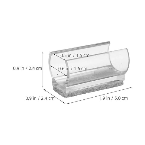 U Shaped Chair Leg Caps With Felt Pads And Floor Glides For Tubular Furniture Feet Cushioned Anti Scratch Smooth 15mm 0.625in