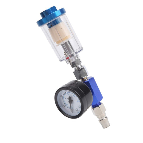 Inline Air Regulator Gauge For Spray Guns With Oil Water Trap Filter Separator One Quarter Inch Thread Pneumatic Air