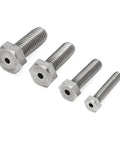 Stainless Steel Drill Guide Kit For Broken Studs 25mm Guide With M6 M8 M10 M12 Heavy Duty bolts displayed on white background