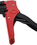 Heavy Duty Wire Stripping Pliers With Built-In Cutter, red and black tool for precise insulation removal and clean cuts.