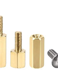 M2.5 Brass Hex Spacer Kit For PCB And FPV Drone Quadcopter Assemblies Pro Grade Male Female Hardware Spacers Brass Mounting Nuts And Screws Corrosion Resistant For Computer And Circuit Board Spacing 40 Pieces, brass spacers with screw and nut
