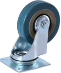 Heavy Duty Swivel Caster Wheels Four Pack With Rock Solid Metal Housing And High Temp Nylon Treads For Carts And Workbenches 2 Inch 360 Rotation 800 Lb Capacity Built To Take A Beating Smooth Ride Guaranteed - close-up of a metal and nylon caster wheel.