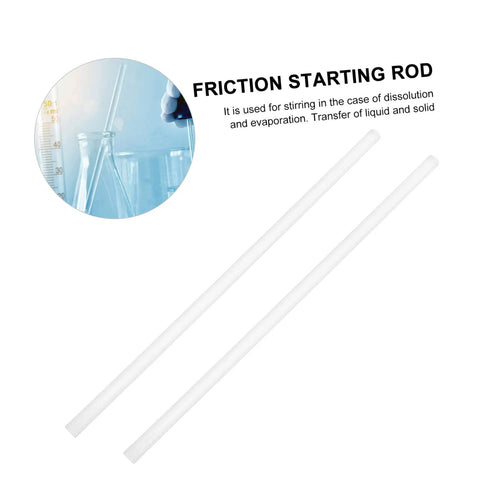Two glass rods, Friction Electrification Rod Set For Physics Experiments, shown on a science lab table.