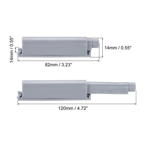 Dimensions of gray Push To Open Magnetic Door Latches 4 Pack For Hidden Doors Cabinets RV Drawers And Kitchen Cupboards