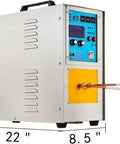 Pro Grade 15KW High Frequency Induction Heater Machine 30 To 100KHz Digital Zero Hassle Water Cooling unit side view with cooling tubes