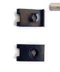 No 8 U Style Clip On Nut For Tapping Screws U Type Fasteners Panel Edge Clip Nut Black Galvanized Spring Steel 25 Pack By ZS2YouToYou Ideal For Automotive Cabinets Electronics And Metal Enclosures Secure Edge Mount, two black metal clip nuts on white background