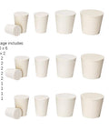 Assorted 22 Pcs Solid Rubber Lab Stopper Set with Tapered Plugs Size 000 Through Size 8 for Sealing and Containment in Laboratories