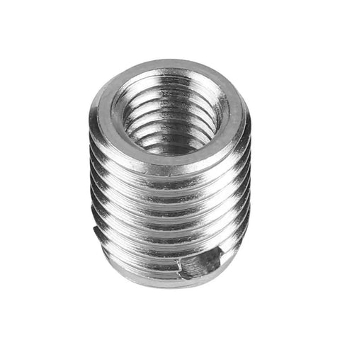 Self Tapping Thread Inserts Kit in Stainless Steel, M6x1.0 Inner Threads and M10x1.25 Outer Threads, 12mm Length, 10 Pack Pro Grade Screw Repair Kit for Damaged Holes, Easy Fix to Lock In Strong, Long Lasting Threads close-up