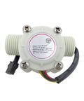 Water Flow Sensor Flowmeter Hall Effect Switch For DC 5-18V 1/2 Inch 3/4 Inch 1 Inch 2 Inch Lines, white plastic body
