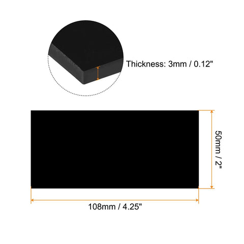 Two Pack Shade 10 Welding Lens Replacement 2X4.25 Inch Hardened Frosted Black Filter Plates, showing dimensions and thickness details.