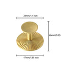 Gold Round Brass Cabinet Knob 47x28x26mm, Vintage Back Panel Pulls, Easy Install, Durable Classic Hardware For Closets And Furniture Makeovers
