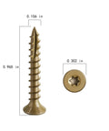 Top Shelf Exterior Deck Screws Size 8 X 1 Inch 560 Piece Pack T20 Torx Wood Fasteners shown in detailed dimensions.