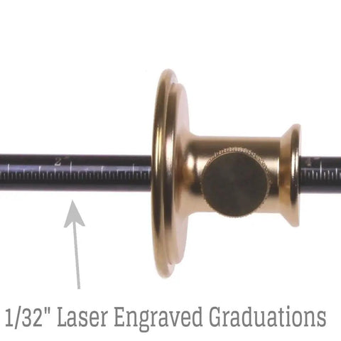 Pro Grade Solid Brass Wheel Marking Gauge With Eight Inch Steel Rod And Knurled Lock Nut Dual Scale Reads Millimeters And 32nds For On Point Layout Lines And Quick Depth Transfers Rock Solid Accuracy Guaranteed