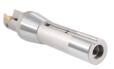 1 Inch 90 Degree R8 Shank Indexable End Mill With 2 Flutes And Pre Installed APKT1604 Carbide Inserts For Metalworking 7/16-20 Threading Compatibility Durable Forged Steel Milling Cutter