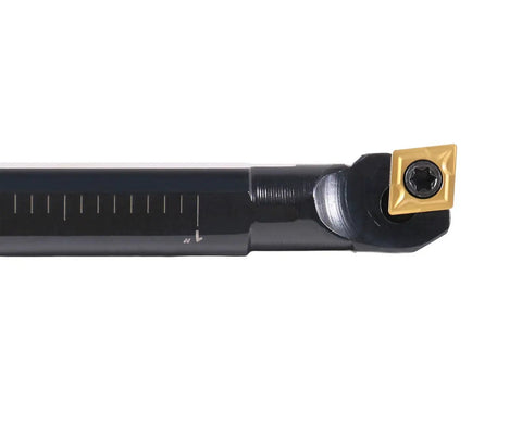 Side view of 3/8 Inch By 6 Inch Overall Length Indexable Boring Bar With CCMT21.5 Carbide Inserts for small bore finishing and profiling.