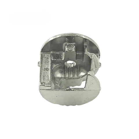 Three In One Eccentric Wheel Connector Nut Set 20 Piece Zinc Alloy Nickel Plated Drawer Lock Fasteners close-up view