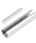 Side view of heavy-duty steel shaft adapter showing a hollow cylindrical sleeve and square bar, 5/8–3/4 in size