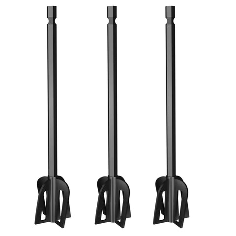 Workhorse Three Pack Resin Mixer Paddles For Drill Bidirectional Paint Stirrer Set Reusable Epoxy And Paint Drill Attachment
