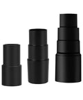 Universal Vacuum Hose Adapter Kit Three Pieces For Wet Dry Shop Vacuums No Fuss Converts Across Hose Sizes on white background