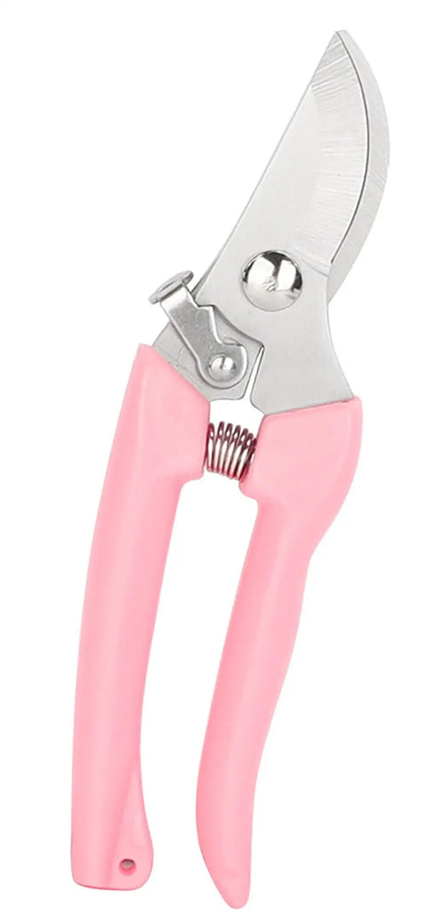 Rugged Pro Grade Garden Flower Shears Pruning Scissors Six Point Nine Inch High Carbon Steel Sharp Plant Cutter Pink Handle
