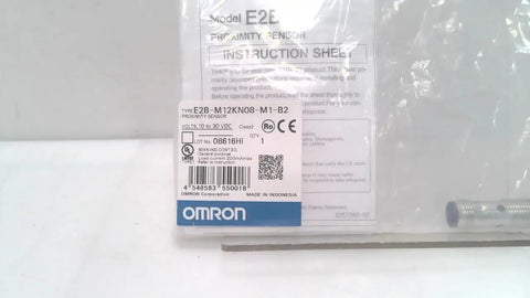 Inductive Proximity Sensor Cylindrical M12 8mm Sensing Distance Non Shielded 3 Wire PNP Normally Open Output in packaging