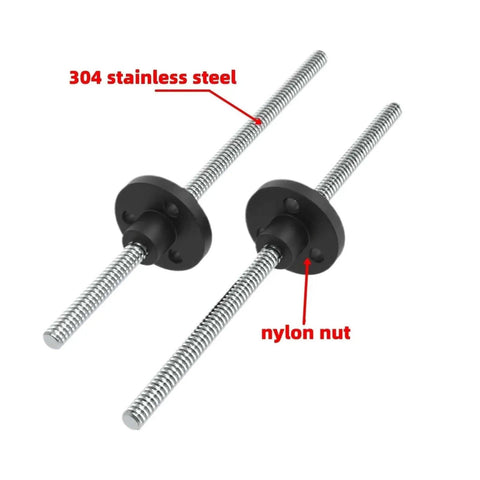 3.5mm Lead Screw In 304 Stainless Steel, 100mm Length, Right Hand Thread, 1.2192mm Pitch And Lead, Precise Linear Motion For CNC And 3D Printing