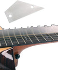 4 Piece Guitar Luthier Tools Set With Notched Straight Edge and Fret Rocker on guitar neck for pro grade setup
