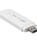 Hella Portable 4G LTE Wireless Router With Solid Battery Life And Zero Lag Signal For Road Trippers Desk Grinds Or Couch Lounging Across Europe With Slick Compact Design And Simple Plug In Setup, white USB modem.