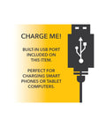 Austin Table Lamp With Dope Wireless Charging Pad And USB Port featuring built-in USB port for phone and tablet charging